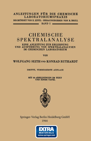 Chemische Spektralanalyse von Ruthardt,  Konrad, Seith,  Wolfgang