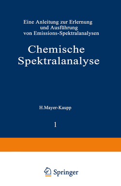 Chemische Spektralanalyse von Rollwagen,  W., Ruthardt,  K., Seith,  Wolfgang