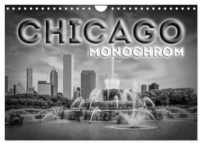 CHICAGO Monochrom (Wandkalender 2024 DIN A4 quer), CALVENDO Monatskalender von Viola,  Melanie