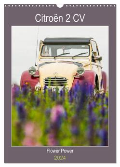 Citroën 2 CV – Flower Power (Wandkalender 2024 DIN A3 hoch), CALVENDO Monatskalender von Bölts,  Meike