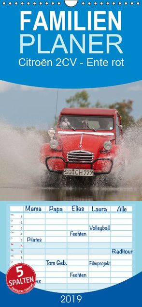 Citroën 2CV – Ente rot – Familienplaner hoch (Wandkalender 2019 , 21 cm x 45 cm, hoch) von Bölts,  Meike