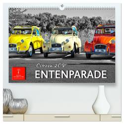 Citroën 2CV – Entenparade (hochwertiger Premium Wandkalender 2024 DIN A2 quer), Kunstdruck in Hochglanz von Roder,  Peter