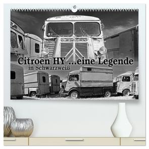 Citroën HY eine Legende in Schwarzweiß (hochwertiger Premium Wandkalender 2024 DIN A2 quer), Kunstdruck in Hochglanz von Laue,  Ingo