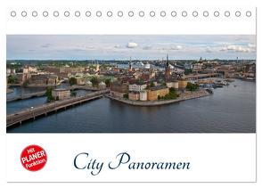 City – Panoramen (Tischkalender 2024 DIN A5 quer), CALVENDO Monatskalender von Härlein,  Peter
