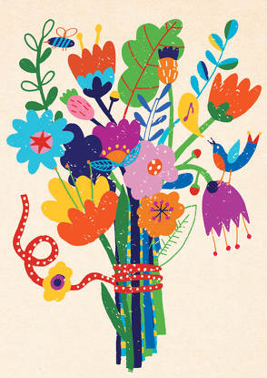 Claire Karte „Blumenstrauß“ von Zintenz