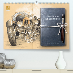 Classic Car Sketchbook (Premium, hochwertiger DIN A2 Wandkalender 2023, Kunstdruck in Hochglanz) von Silver,  Marie