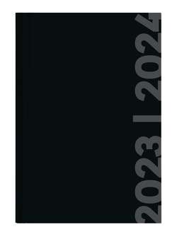Collegetimer Black Label 2023/2024 – Schüler-Kalender A6 (10×15 cm) – schwarz – Day By Day – 352 Seiten – Terminplaner – Notizbuch – Alpha Edition