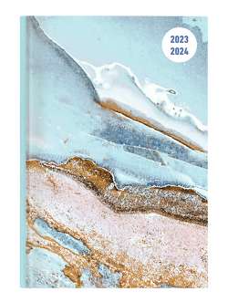 Collegetimer Blue Marble 2023/2024 – Schüler-Kalender A5 (15×21 cm) – Marmor – Weekly – 224 Seiten – Terminplaner – Alpha Edition
