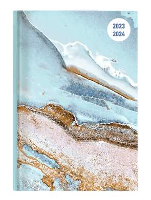 Collegetimer Blue Marble 2023/2024 – Schüler-Kalender A6 (10×15 cm) – Marmor – Day By Day – 352 Seiten – Terminplaner – Notizbuch – Alpha Edition