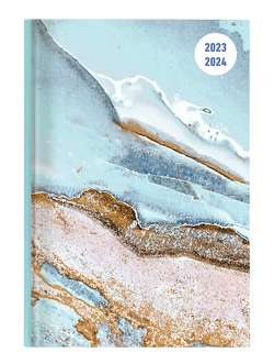 Collegetimer Blue Marble 2023/2024 – Schüler-Kalender A6 (10×15 cm) – Marmor – Day By Day – 352 Seiten – Terminplaner – Notizbuch – Alpha Edition