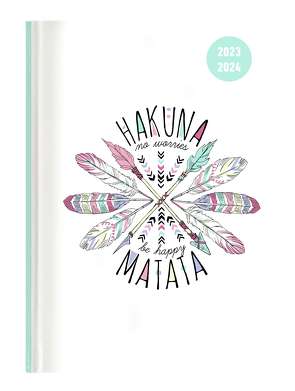 Collegetimer Hakuna Matata 2023/2024 – Schüler-Kalender A5 (15×21 cm) – Day By Day – 352 Seiten – Terminplaner – Notizbuch – Alpha Edition