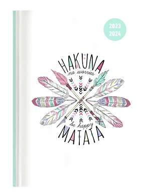 Collegetimer Hakuna Matata 2023/2024 – Schüler-Kalender A5 (15×21 cm) – Weekly – 224 Seiten – Terminplaner – Alpha Edition