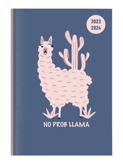 Collegetimer Llama 2023/2024 – Schüler-Kalender A5 (15×21 cm) – Lama – Day By Day – 352 Seiten – Terminplaner – Notizbuch – Alpha Edition