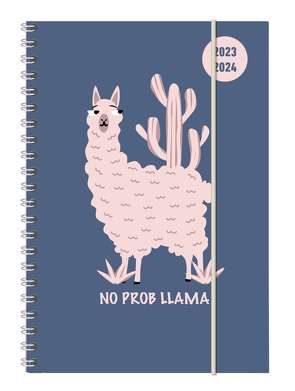 Collegetimer Llama 2023/2024 – Schüler-Kalender A5 (15×21 cm) – Lama – Ringbindung – Weekly – 224 Seiten – Terminplaner – Alpha Edition