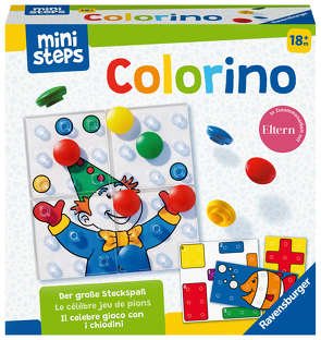 Ravensburger ministeps 4165 Colorino, Mitwachsendes Lernspiel – So wird Farben lernen zum Kinderspiel – Der Spieleklassiker für Kinder ab 18 Monaten