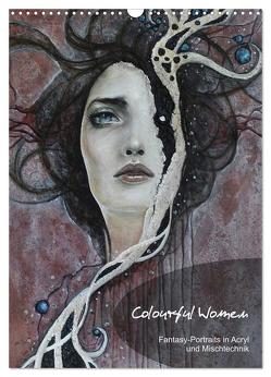 Colourful Women – Fantasy-Frauenportraits in Acryl und Mischtechnik (Wandkalender 2024 DIN A3 hoch), CALVENDO Monatskalender von JuPasArt,  JuPasArt
