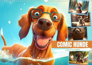 Comic Hunde (Wandkalender 2024 DIN A3 quer), CALVENDO Monatskalender von Meutzner,  Dirk