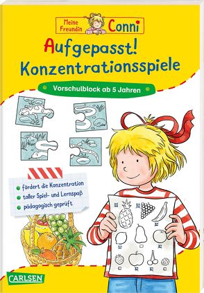 Conni Gelbe Reihe (Beschäftigungsbuch): Aufgepasst! Konzentrationsspiele von Sörensen,  Hanna, Velte,  Ulrich