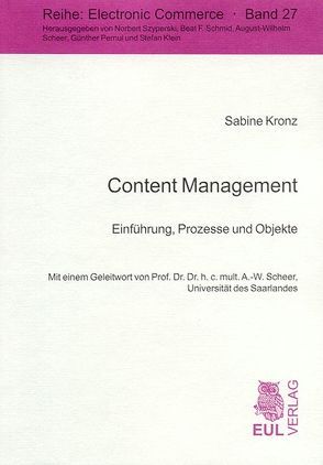 Content Management von Kronz,  Sabine, Scheer,  August W