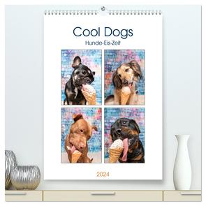 Cool Dogs – Hunde-Eis-Zeit (hochwertiger Premium Wandkalender 2024 DIN A2 hoch), Kunstdruck in Hochglanz von Teßen,  Sonja