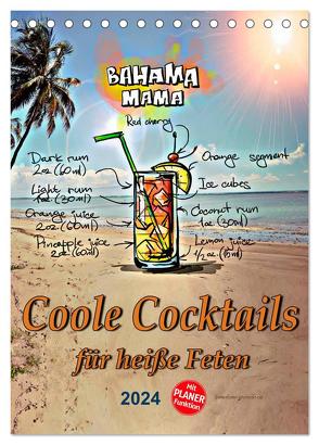 Coole Cocktails für heiße Feten (Tischkalender 2024 DIN A5 hoch), CALVENDO Monatskalender