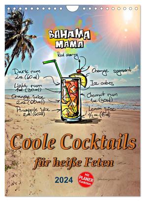 Coole Cocktails für heiße Feten (Wandkalender 2024 DIN A4 hoch), CALVENDO Monatskalender