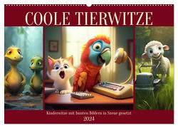 Coole Tierwitze (Wandkalender 2024 DIN A2 quer), CALVENDO Monatskalender von Löwer,  Sabine