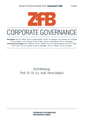 Corporate Governance von Albach,  Horst