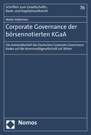 Corporate Governance der börsennotierten KGaA von Vollertsen,  Malte