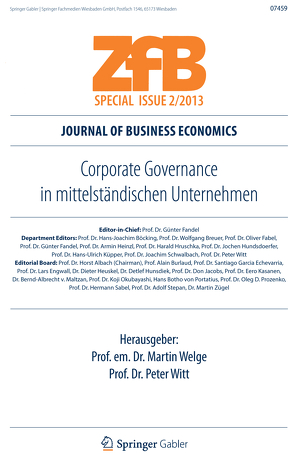 Corporate Governance in mittelständischen Unternehmen von Welge,  Martin, Witt,  Peter