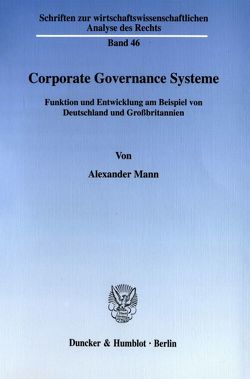 Corporate Governance Systeme. von Mann,  Alexander