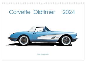 Corvette Oldtimer 2024 (Wandkalender 2024 DIN A3 quer), CALVENDO Monatskalender von J. Koller,  Alois
