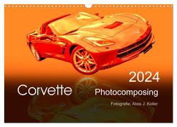 Corvette Photocomposing (Wandkalender 2024 DIN A3 quer), CALVENDO Monatskalender von J. Koller,  Alois