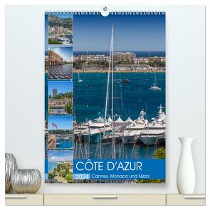 CÔTE D’AZUR Cannes, Monaco und Nizza (hochwertiger Premium Wandkalender 2024 DIN A2 hoch), Kunstdruck in Hochglanz von Viola,  Melanie