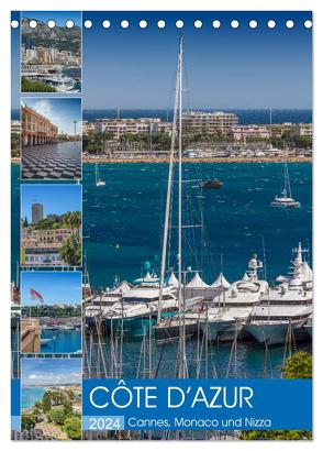 CÔTE D’AZUR Cannes, Monaco und Nizza (Tischkalender 2024 DIN A5 hoch), CALVENDO Monatskalender von Viola,  Melanie