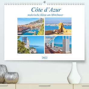 Côte d’Azur – malerische Küste am Mittelmeer (Premium, hochwertiger DIN A2 Wandkalender 2022, Kunstdruck in Hochglanz) von Schwarze,  Nina