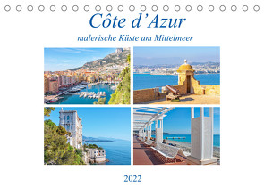 Côte d’Azur – malerische Küste am Mittelmeer (Tischkalender 2022 DIN A5 quer) von Schwarze,  Nina