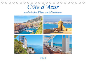 Côte d’Azur – malerische Küste am Mittelmeer (Tischkalender 2023 DIN A5 quer) von Schwarze,  Nina