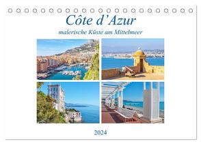 Côte d’Azur – malerische Küste am Mittelmeer (Tischkalender 2024 DIN A5 quer), CALVENDO Monatskalender von Schwarze,  Nina