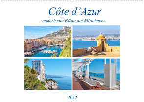 Côte d’Azur – malerische Küste am Mittelmeer (Wandkalender 2022 DIN A2 quer) von Schwarze,  Nina
