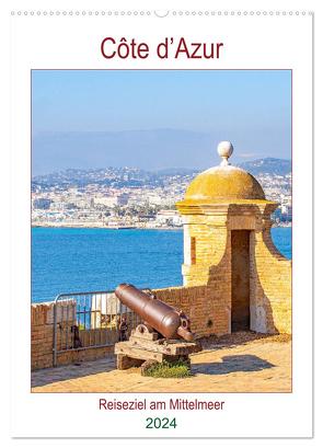 Côte d’Azur – Reiseziel am Mittelmeer (Wandkalender 2024 DIN A2 hoch), CALVENDO Monatskalender von Schwarze,  Nina