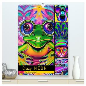 Crazy Neon – Das Farbspektakel (hochwertiger Premium Wandkalender 2024 DIN A2 hoch), Kunstdruck in Hochglanz von Illgen,  Cathrin