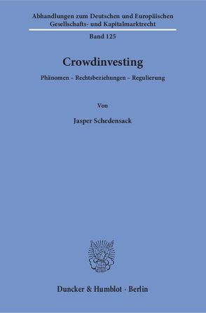 Crowdinvesting. von Schedensack,  Jasper