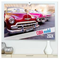 Cuba mobil – Kuba Autos (hochwertiger Premium Wandkalender 2024 DIN A2 quer), Kunstdruck in Hochglanz von Tuschy,  Micha