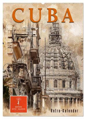 Cuba Retro Kalender (Wandkalender 2024 DIN A2 hoch), CALVENDO Monatskalender von Roder,  Peter
