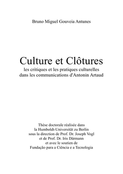 Culture et Clôtures von Gouveia Antunes,  Bruno Miguel