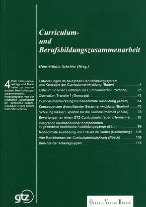 Curriculum- und Berufsbildungszusammenarbeit von Schade,  Elke, Schröter,  Hans-Günter