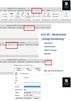 Cvil 3D Deutschland / Add-Ons, Add-Ins und mehr, Civil 3D Deutschland (farbige Darstellung) von Domsch,  Gert