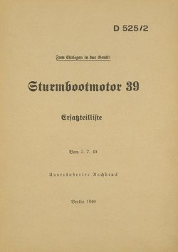 D 525/2 Sturmbootmotor 39 – Ersatzteilliste von Heise,  Thomas