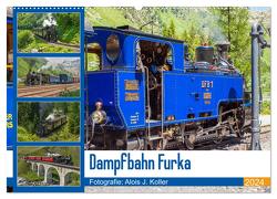 Dampfbahn Furka 2024 (Wandkalender 2024 DIN A2 quer), CALVENDO Monatskalender von J. Koller 4Pictures.ch,  Alois